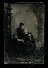Tintype Photo Two Men Holding Hands & Dressed As Women Dated August 1883 Gay Int picture