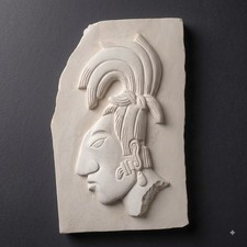Mayan King Pakal Plaque Reproduction Wall Bas-Relief Pacal Look Art Sculpture picture