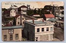 J95/ Mendocino California Postcard c1910 Kasten Street Homes Store 146 picture