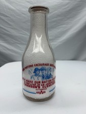 Antique Red & White Pyro War Slogan Milk Bottle - La Junta, Colorado picture