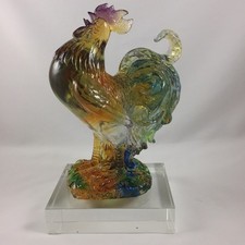 Liuli Crystal Glass Rooster – Feng Shui Good Luck Ornament for home and office picture