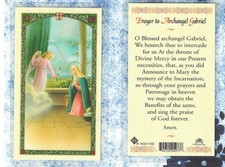 St. Gabriel the Archangel Prayer to Saint Gabriel - Laminated Holy Card picture