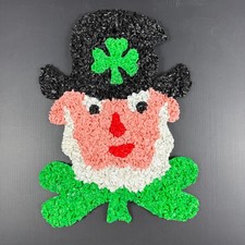 Vintage 1970s St. Patrick's Day Leprechaun Melted Plastic Popcorn Decoration picture