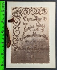 Vintage 1889 Senior Class of Brown University Illustrated Graduation Program picture