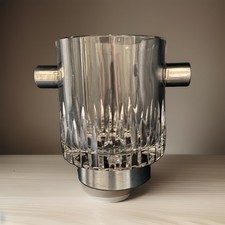 Mid Century Vintage Crystal Ice Bucket ,Sterling Silver Mounting Herman Bauer picture