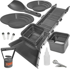 Sluice Box Compact Gold Panning Kit; Portable Sluice Box and 2 Classifier Siftin picture