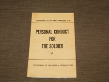 VINTAGE 1949 DEPT OF ARMY PAMPHLET PERSONAL CONDUCT FOR THE SOLDIER picture