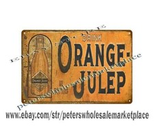 Drink Orange Julep metal tin sign home bar decor ideas picture