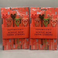 Paper Source Acrylic Bow Drink Stirrers 2 Sets Of 6 picture