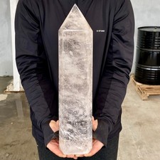 9.21LB Natural Clear Crystal Obelisk Quartz Energy Tower Point Reiki Healing Gem picture