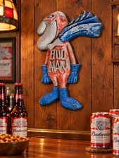 Budweiser Bud Man Cast Aluminum Wall Decor 12 x 8.5 Beer Bar Collectible picture