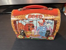 VTG 1963 Bozo The Clown Circus Metal Dome Lunchbox By Aladdin No Thermos READ picture