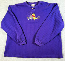 VTG 90’s The Disney Store Winnie the Pooh Eeyore Ribbed Embroidered Henley XL picture