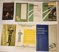 Vtg 1960s Boy Scouts EXPLORER Scout Paperwork Lot 1911 Handbook Catalog BSA picture
