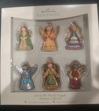 2007 Hallmark Joy to the World Angels Set of 6 Miniature Ornaments MIB LOOK NEW picture