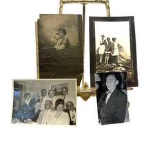 Vintage 1910s 50s American Family Lot 4 Photos 2.25x3.5-3x5.25 B&W Gelatin Orig picture