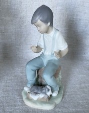 Vintage 1991 Golden Memories by LLADRO Daisa Boy w Pet Dog Figurine 7”x4” Spain picture