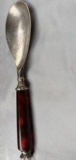 Early vintage handle serving fork spoon Plastic? Bakelite? Celluloid? picture