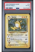 1999 WOTC Pokemon Base Set unlimited Raichu holo holofoil #14/102 PSA 4  picture