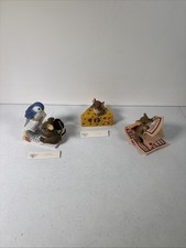 Charming Tails Hand Painted Resin Mouse Figurines Lot of 3 picture