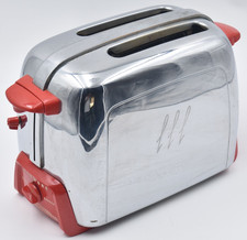 Vintage 1950s Kenmore Sears Toaster Model 344-6332 Red Bakelite Handles Works picture