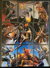 1995 DC Vs Marvel Impact JLA VS AVENGERS Embossed Complete 9 Card Subset FLEER picture