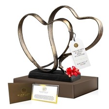 Iron Sculpture Bundle Anniversary Gift for Couple with Card and Box picture