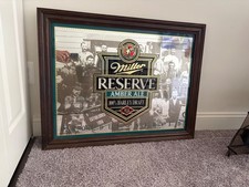 Brown Wooded Frame Miller Reserve Mirrored Bar Sign picture