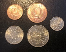 1964 Sierra Leone 1/2,1,5, 10,20 Cents Coins Set Of 5 HIGH GRADE Coins picture