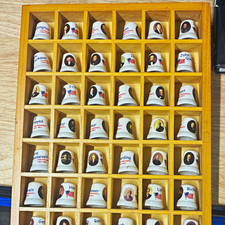 Presidential Collectible Sewing Thimbles Lot in Wooden Display Case picture