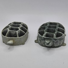 Vintage Japanese Metal Turtle Flower Frog Ikebana Kenzan Floral Cast Lot of 2 picture