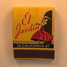 Vintage El Jardin SF Matchbook 1930s 40s Lion Feature Matches Dancing Full Compl picture