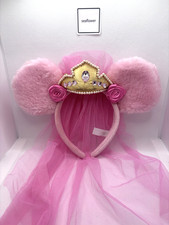 Tokyo Disney Resort Minnie Mouse Pink Veil tiara Ears HeadBand From japan picture