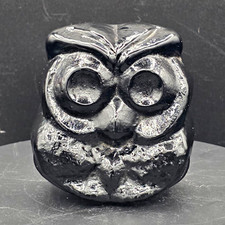 Blenko Black Art Glass Owl Figurine Rare 2018 Limited Production Signed    picture