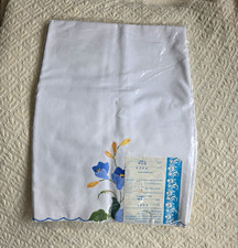 Vintage Imperial Linens Hand Embroidered Pillowcases, NOS Deadstock 1950s  picture