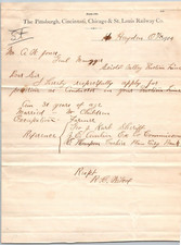 1904 Pittsburgh Cincinnati Chicago & St Louis Railway Conductor Job Application picture