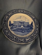 Vintage Royal Daulton PORCELAIN WHITE HOUSE PLATE GEORGE BOWMAN Blue picture