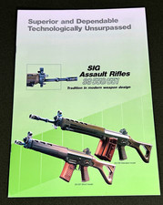 1987/88 SIG SG 550/551 Assault Rifles Brochure/Catalog Vintage w/11x33” foldout picture