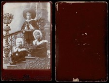 1890s William Kinsey Wellington NZ Cabinet Card Photo Children Toy Sailboat picture
