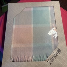 Vintage Faribo Wool Plus Classic Blanket Pink Blue Plaid 50