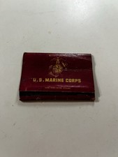 Vintage US Marine Corps Matchbook WWII Era Military Battle Scene Eagle Globe picture