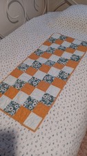 Vintage Handmade Quilted Table Runner Daisy Design  picture