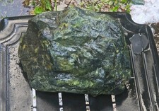 Massive 35lb Rough Nephrite Jade Boulder Raw Dark Green Lapidary Stone Specimen picture