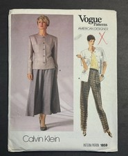Vogue Pattern #1859 Calvin Klein Misses Jacket, Skirt, Pants Size 10 Uncut picture