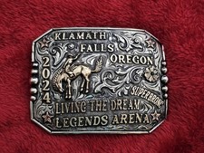 Bronc Riding☆X~TREME☆2024☆RODEO CHAMPION TROPHY BUCKLE☆Klamath Falls OR☆RARE☆676 picture