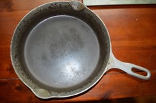 Griswold Iron Mountain Nickel Plated #8 1033A Cast Iron Frying Pan Skillet Flat picture