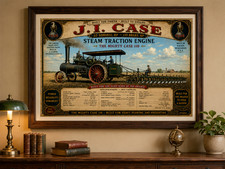 J.I. Case 110 HP Steam Tractor Engine bundle 2 Vintage Farm Poster Print 11x17 picture