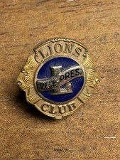 Vintage 10K Yellow Gold LIONS CLUB Vice President Pin  picture