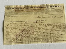 TEXAS COMANCHE WARS 1874 TELEGRAM FORT BROWN REF RIO GRAND RAILWAY FARE CONTRACT picture