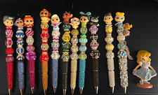 Cinderella/Gus Gus /Suzy Doorables Handmade Beaded Pen Collection Set of 11 Pens picture